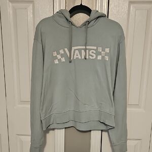 Vans Gray Crop Hoodie Sweatshirt Long Sleeve